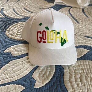 G/FORE White Aloha Cap with Red, Yellow, and Green Accents